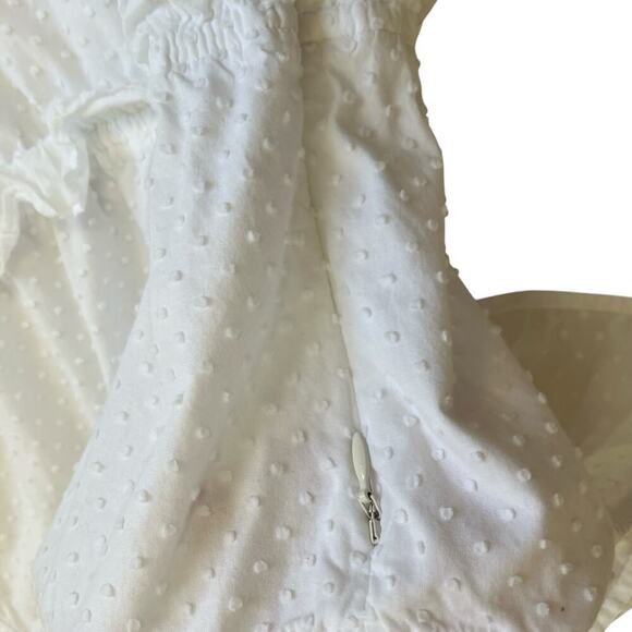 J. Crew Sz 6 White Swiss Dot Printed Ruffle Tiered Midi Dress w Tie Back BZ797 - Picture 12 of 16